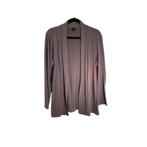 Ann Taylor women’s open front taupe long sleeve cardigan size large ￼ - Picture 2 of 4